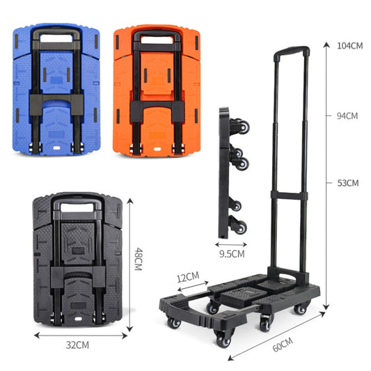 Folding Hand Trolley Portable Luggage Handling Turtle Cart(Blue) by buy2fix