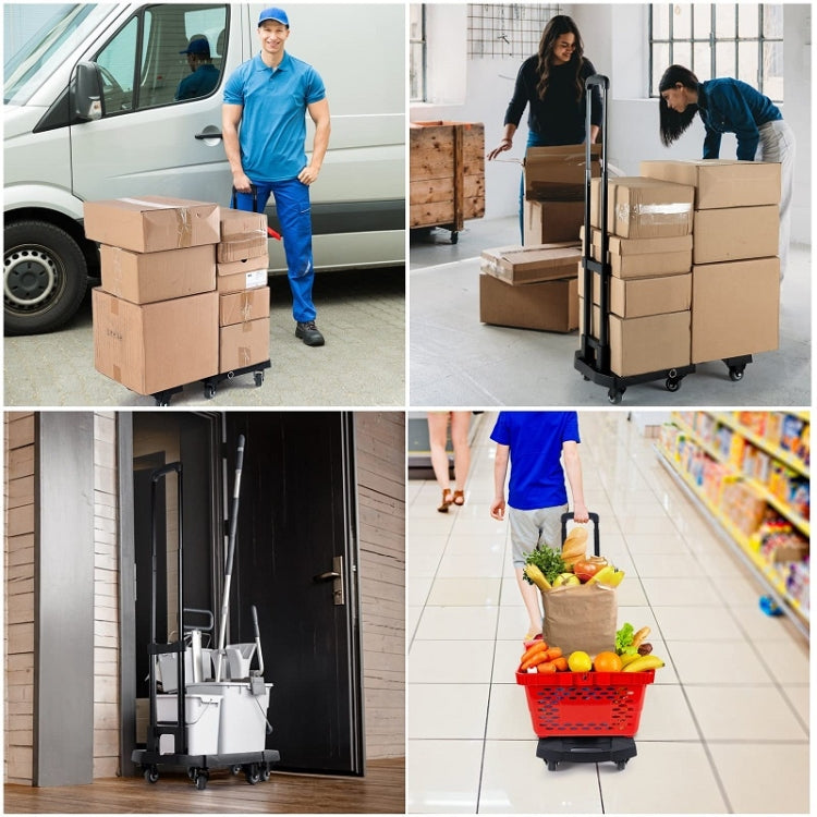 Folding Hand Trolley Portable Luggage Handling Turtle Cart(Black) by buy2fix