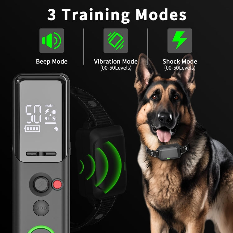 Color Screen Dragon Two Remote Control Pet Electric Shock Circular Dog Trainer(Black) by buy2fix