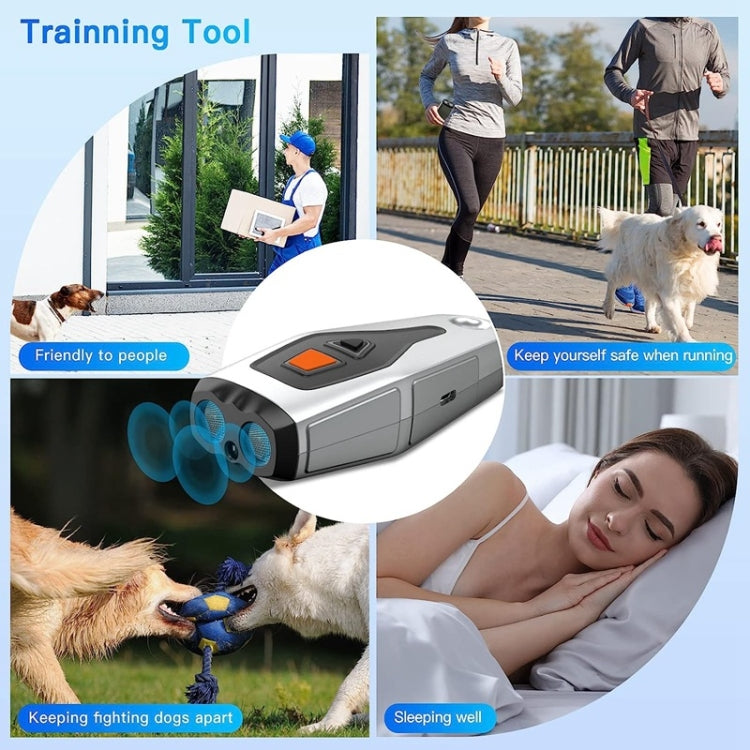 Dual Probe Dual Drive Ultrasonic Stop Barker Pet Trainer(Silver Gray) by buy2fix