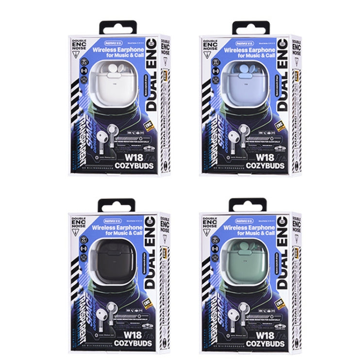 REMAX CozyBuds W18 Double ENC Intelligent Call Noise Reduction Wireless Earphone Transparent Shell Wireless Bluetooth Earphone(Ceramic White) by REMAX