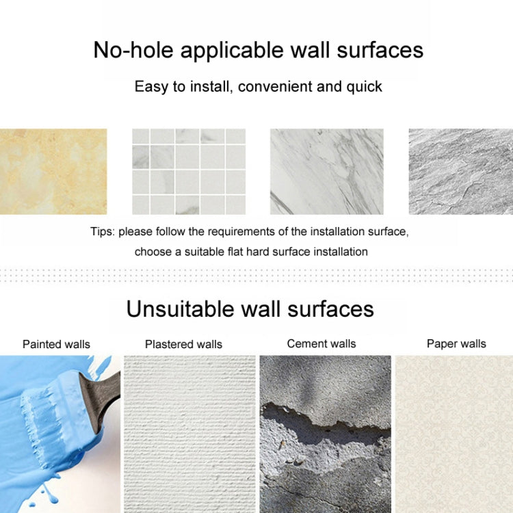 Wall Mounted Hair Dryer Holder Hole-Free Bathroom Space Aluminum Multifunctional Shelf, Style: Small Black by buy2fix