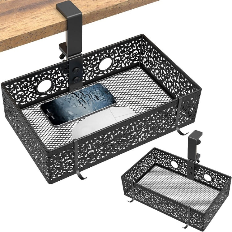 Hidden Under Desk Miscellaneous Storage Basket, Color: Black Fixed by buy2fix