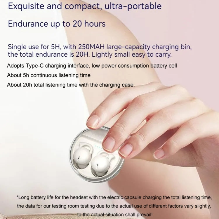 Q26 Bluetooth 5.3 Sleep Mini Wireless Bluetooth Earphone Invisible Comfortable Noise Canceling Earphones(Purple) by buy2fix