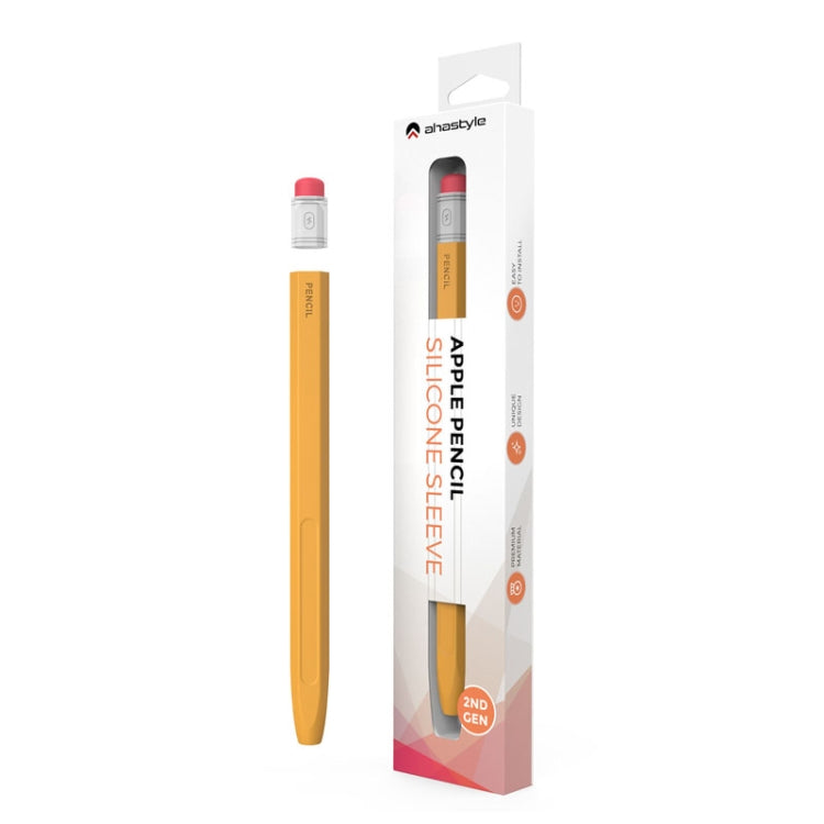 For Apple Pencil 2 AhaStyle PT180-2 Retro Stylus Protective Case Drop Proof Capacitive Pen Cover(Yellow) by AhaStyle