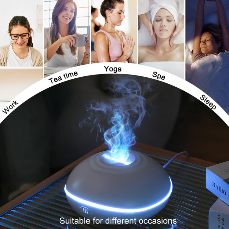 SD13 200ML Car USB Flame Aromatherapy Diffuser Home LED Night Light Silent Mist Humidifier(White) by buy2fix
