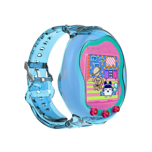 For Tamagotchi UNI (2023) Pet Game Machine Silicone Integrated Watch Strap Protective Case(Transparent Blue) by buy2fix