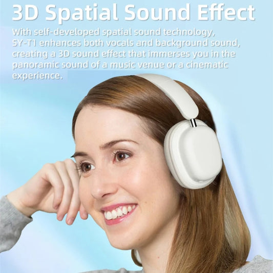 SOYTO SY-T1 Wireless Headset Bluetooth Gaming Headset With Plug Play Microphone(White) by SOYTO