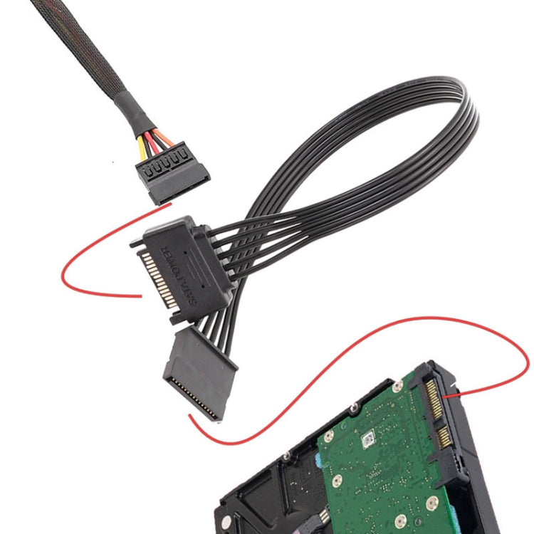 60cm Power Supply SATA 15Pin Male And Female Extension Cable Durable Hard Disk Drive Power Connection Cables by buy2fix