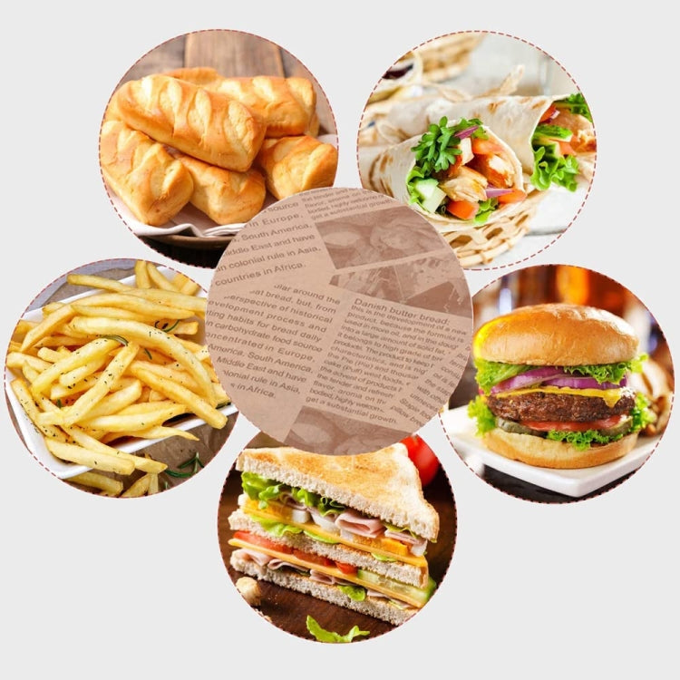 500sheets /Pack Deli Greaseproof Paper Baking Wrapping Paper Food Basket Liners Paper 20 x 20cm Brown by buy2fix