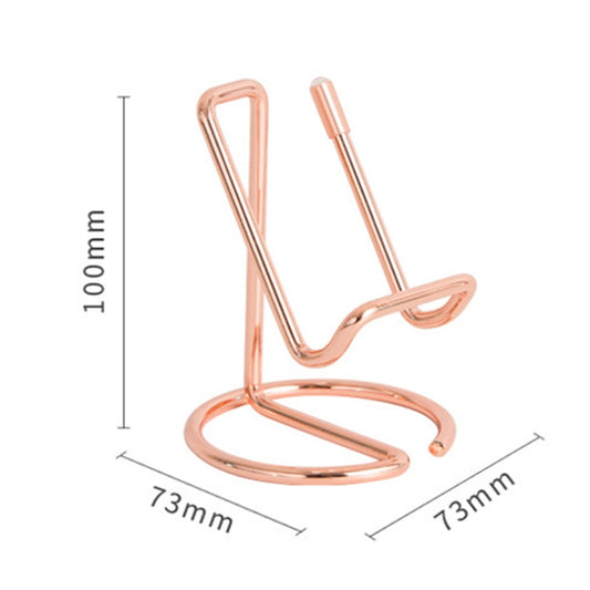 Wrought Iron Stable Desktop Tablet Phone Lazy Stand Office Business Card Holder(Rose Gold) - Desktop Holder by buy2fix | Online Shopping UK | buy2fix