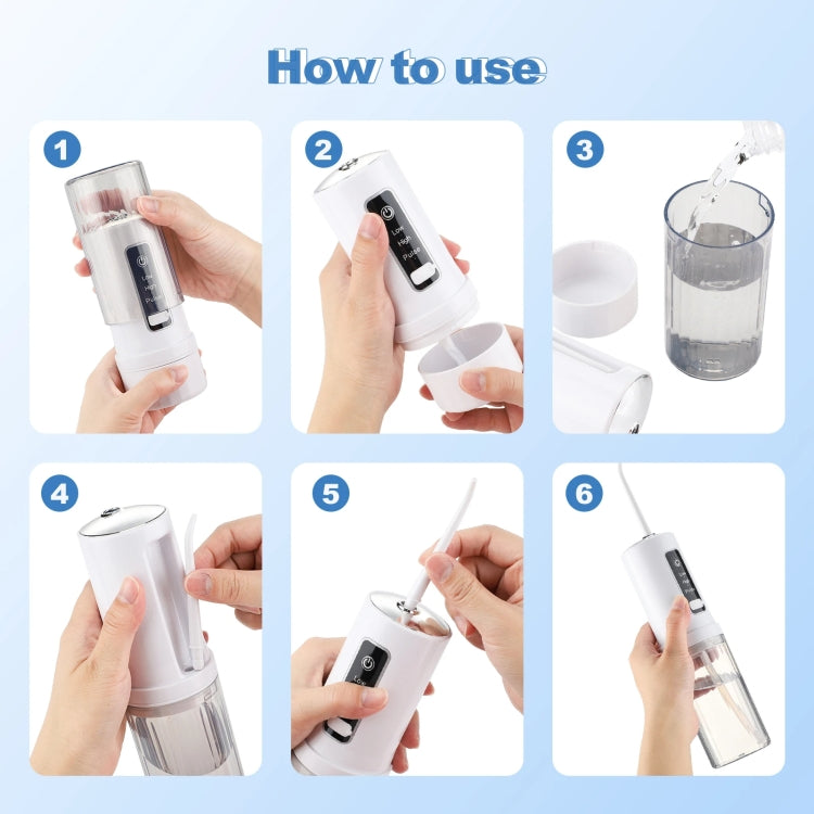 Portable Storable Tooth Flosser Smart Teeth Cleaning Instrument Household Teeth Cleaner With 4pcs Nozzles by buy2fix