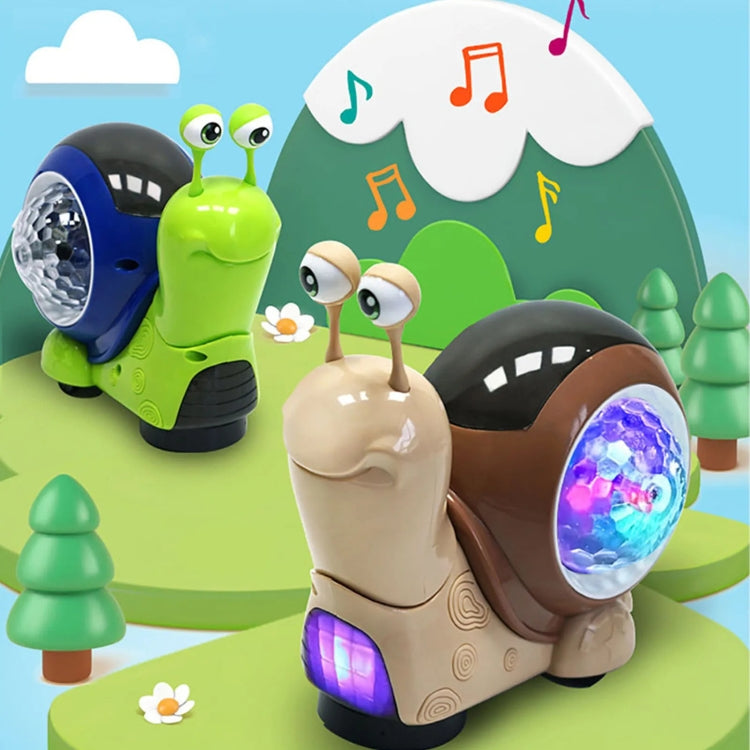 Children Electrical Crawling Snail Toys Sound And Light Projection Snail Fun Toys(Green) by buy2fix