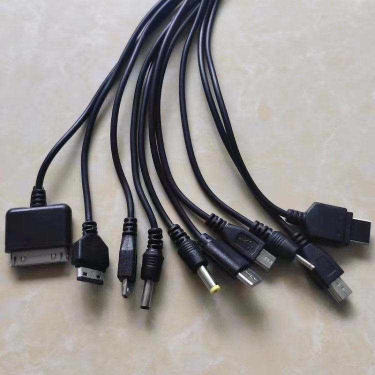 10 In 1 Multifunction USB Charging Cable For IPhone / PSP / Camera / Nokia / HTC / LG / Samsung(Black) by buy2fix