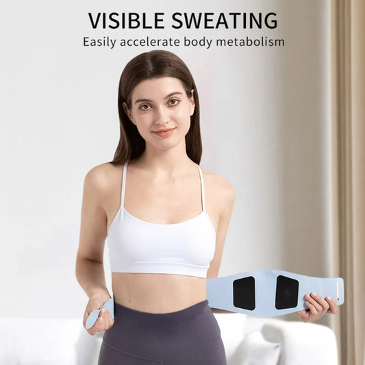 EMS Abdominal Fitness Device Slimming Waist Period Pain Relieve Massager(Lake Blue) by buy2fix