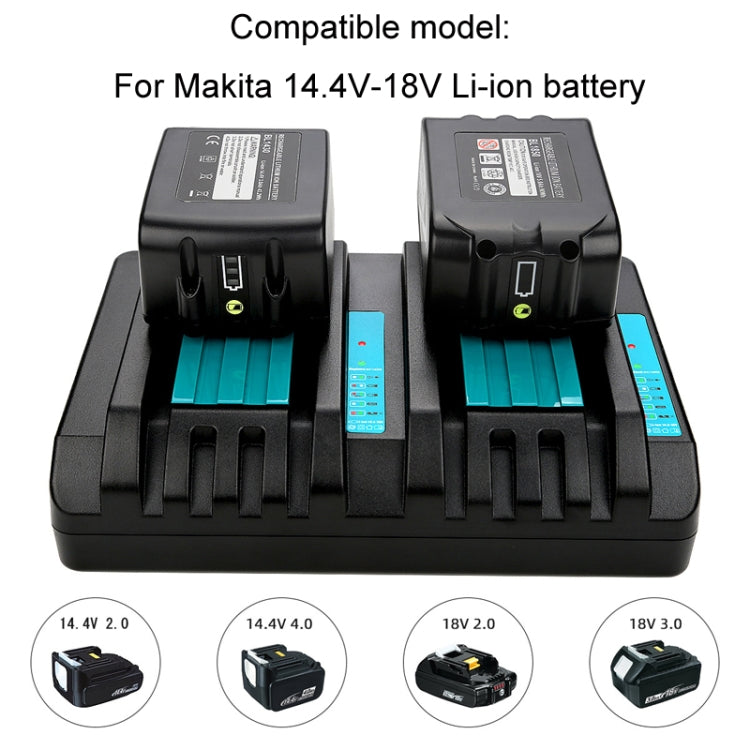 For Makita DC18RC 14.4-18V Lithium Battery Dual Charger, Specification: EU Plug by buy2fix