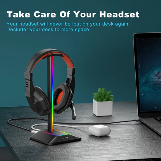 New Bee Dual Output Colorful Headset Display Rack HUB Expansion Headphone Holder, Color: Z9 Without Extended Interface Silver by buy2fix