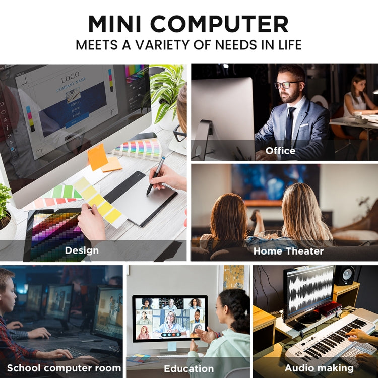 N100/DDR5 12th AlderLake-N100 Dual 4K60Hz Office And Home Mini PC, Spec: 12G+1TB /US Plug by buy2fix