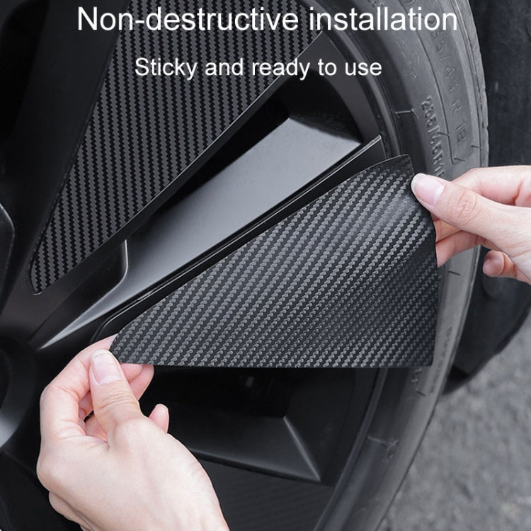 28pcs /Set For Tesla Model 3 Tire Sticker Modification Protective Film, Style: Carbon Fiber by buy2fix