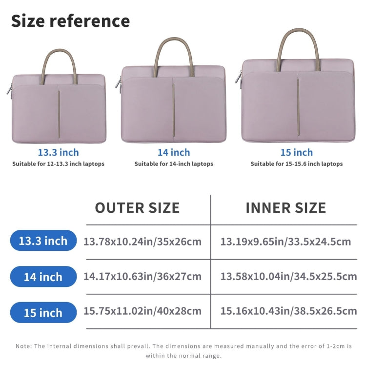 14 -14.6 Inch Oxford Cloth Laptop Bag Mens Womens Briefcase with PU Handle(Lotus Pink) by buy2fix
