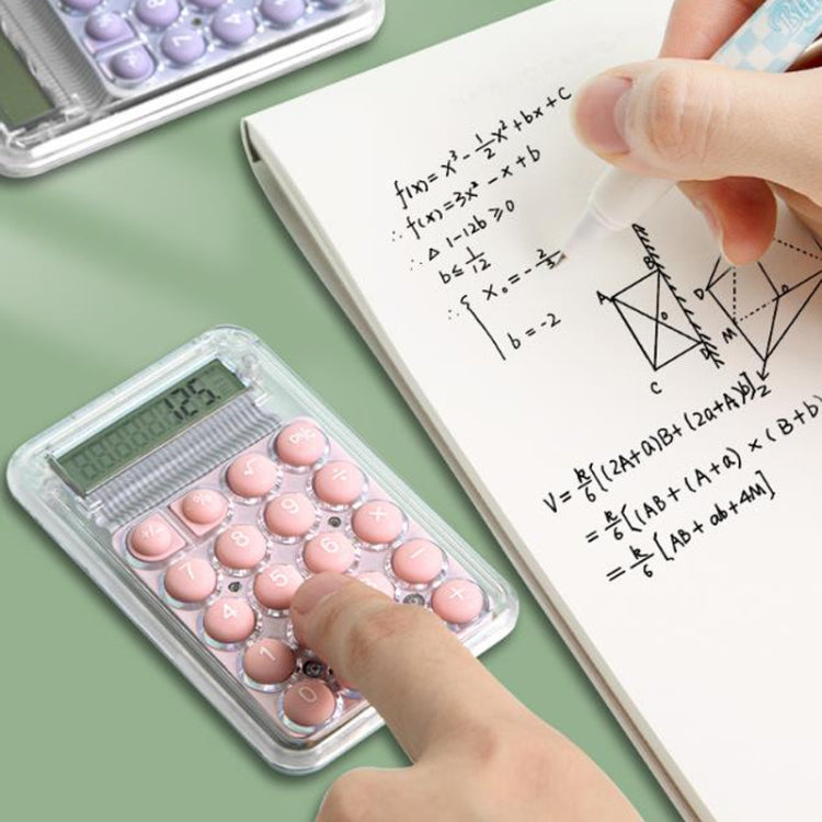 Small Silent Simple Calculator Mini Candy Dormitory Student Office Exam Tool(Purple) by buy2fix