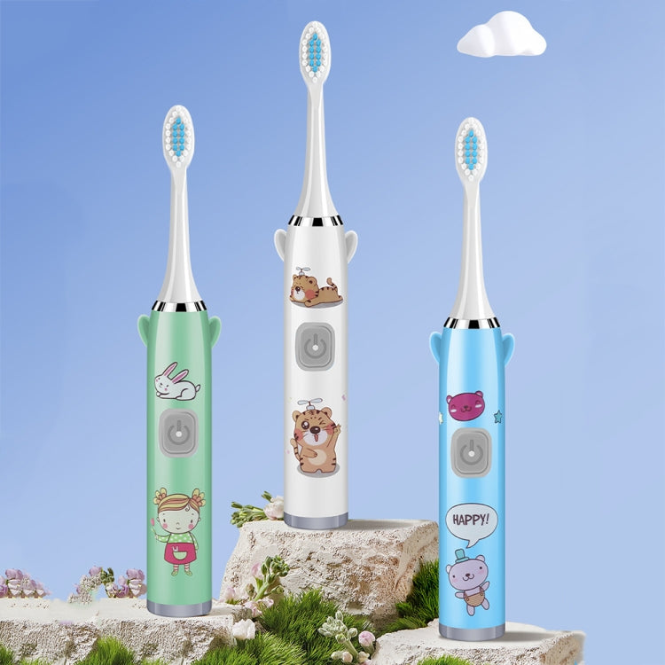 USB Charging Fully Automatic Ultrasonic Cartoon Children Electric Toothbrush, Color: Pink with 3 Heads by buy2fix