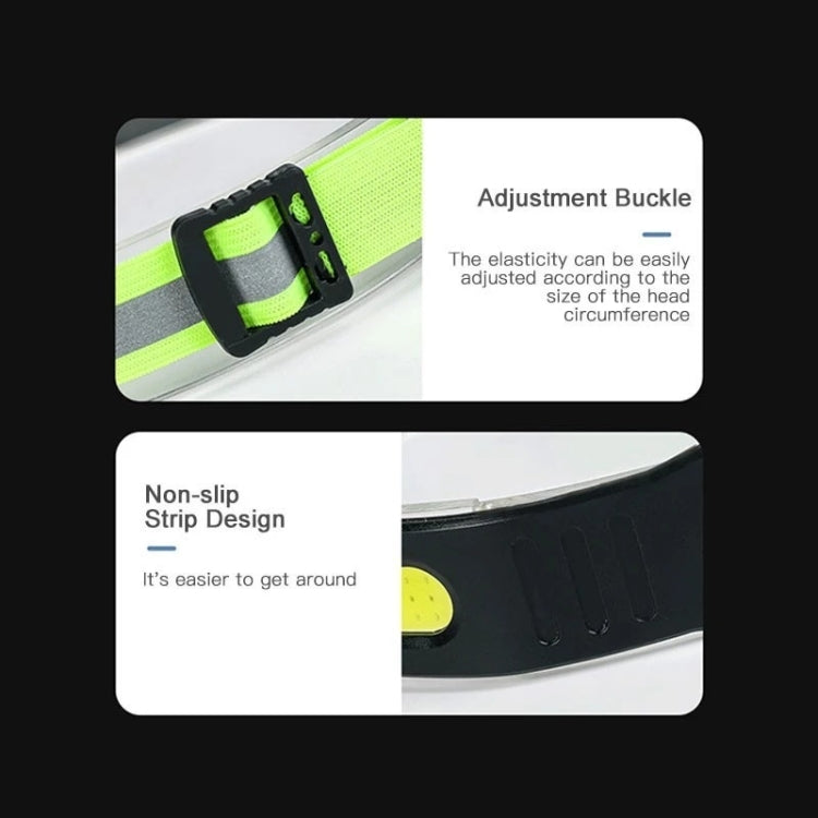 Fluorescent Belt Sensor Headlight Outdoor Running and Cycling Head Torch(White+Yellow Light) by buy2fix