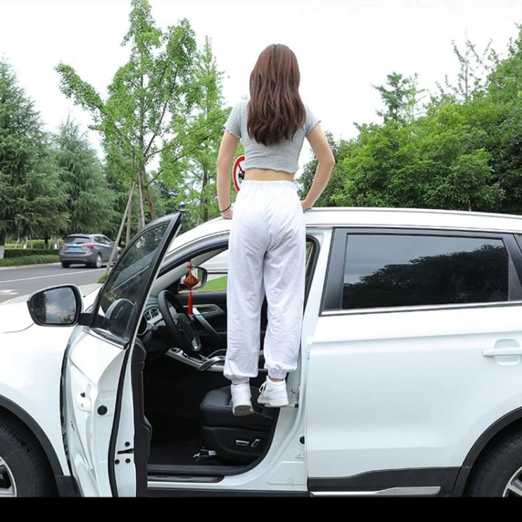 Car Hook Door Foldable Foot Pedal with Safety Hammer(Silver) by buy2fix