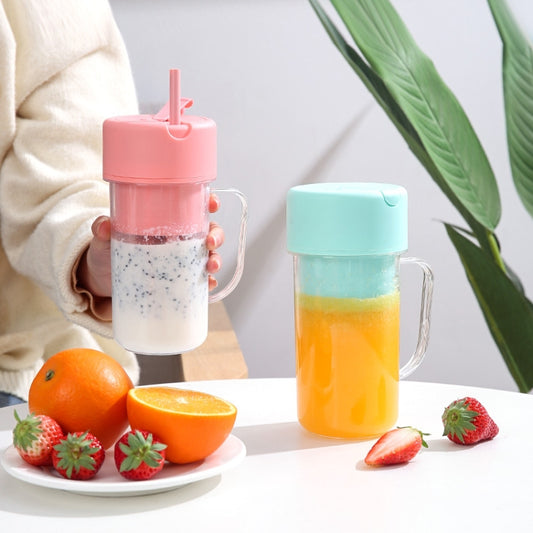 420ml 6 Blades Straw Juice Cup USB Charging Portable Fruit Juicer Smoothie Maker(Green) by buy2fix