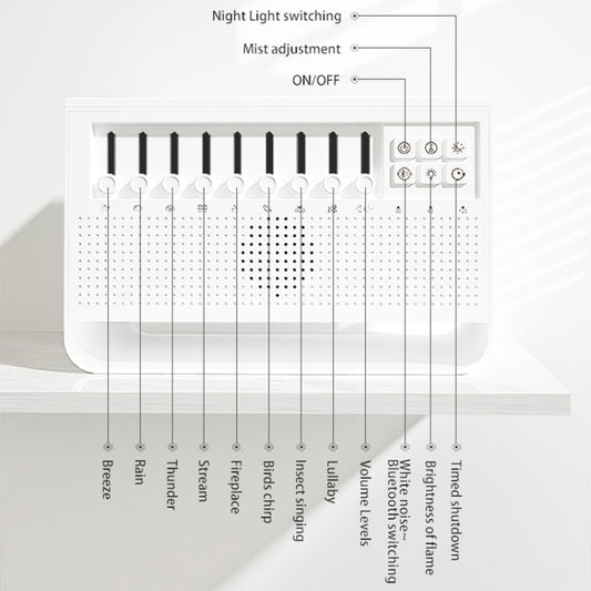 C221 Bluetooth White Noise Flame Aromatherapy Machine Home Desktop Humidifier(English Version) by buy2fix