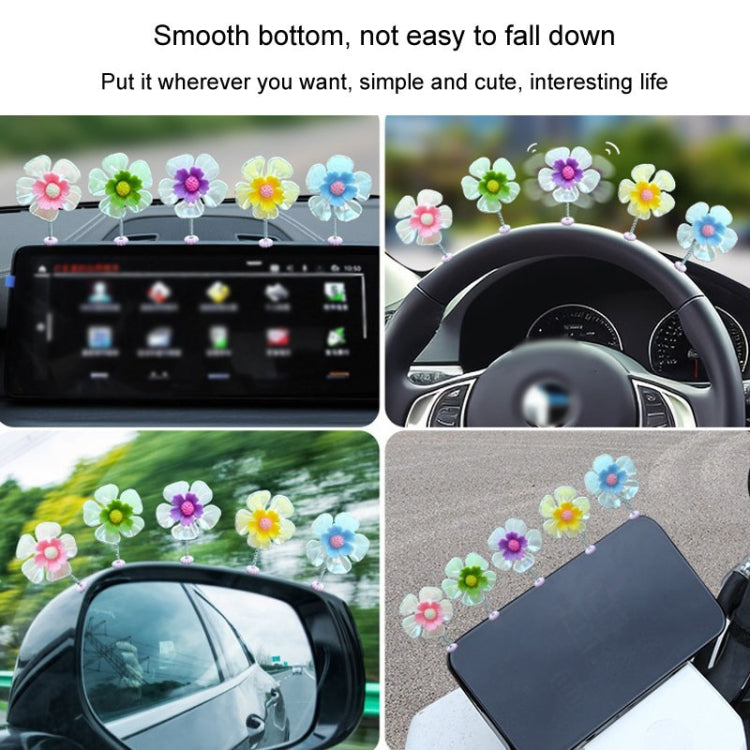 5pcs /Set Car Shaking Flower Ornament Simulated Small Flower Car Interior Decoration(Green) by buy2fix