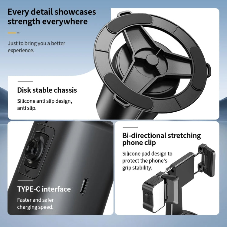 Pixel A200 Auto Tracking Gimbal Stabilizer 360 Degree Rotation Selfie Stick With Fill Light Set 3 by Pixel