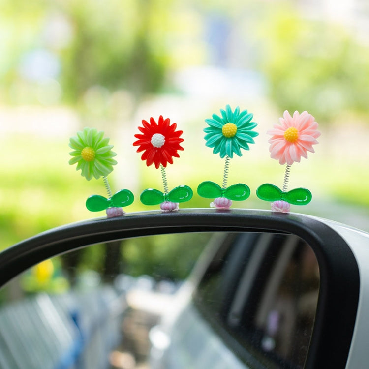 Cute Small Daisy Car Ornament Car Dashboard Shaking Decoration(Pink) by buy2fix