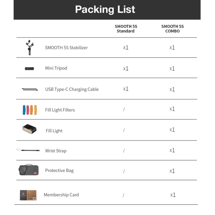 ZHIYUN Smooth 5S 3-Axis Smartphone Handheld Gimbals Stabilizer, Spec: Standard White by ZHIYUN