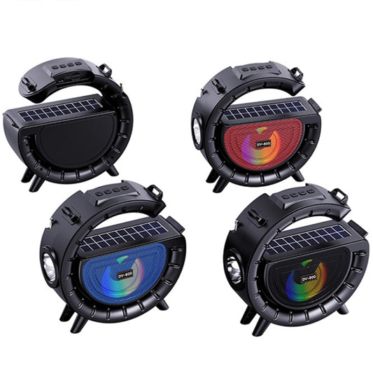 DV-800 G-shaped Colorful Atmosphere Light Flashlight Solar Wireless Bluetooth Speaker(Black) by buy2fix