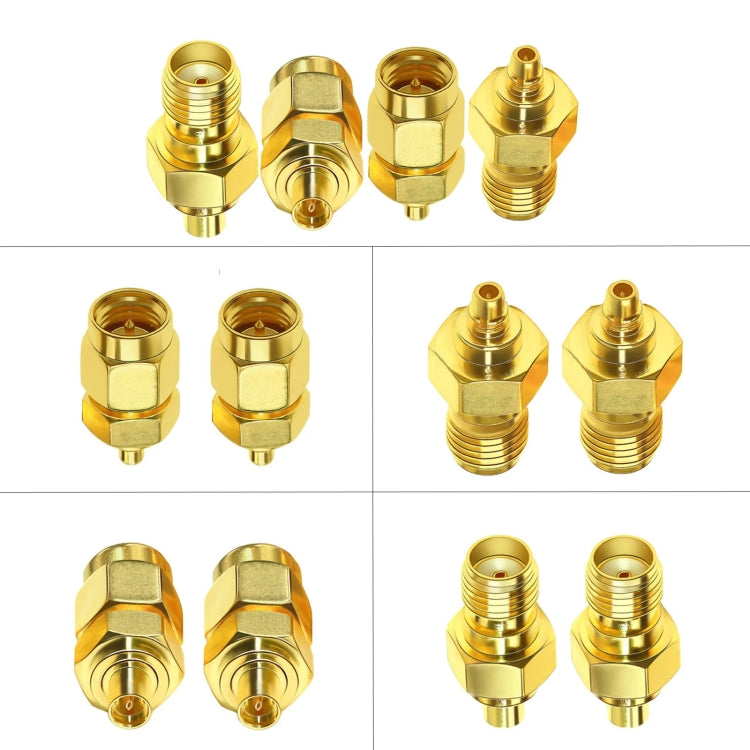 SMA Male To MMCX Male Coaxial Adapter Kit Brass Coaxial Connector RF Antenna Adapter by buy2fix