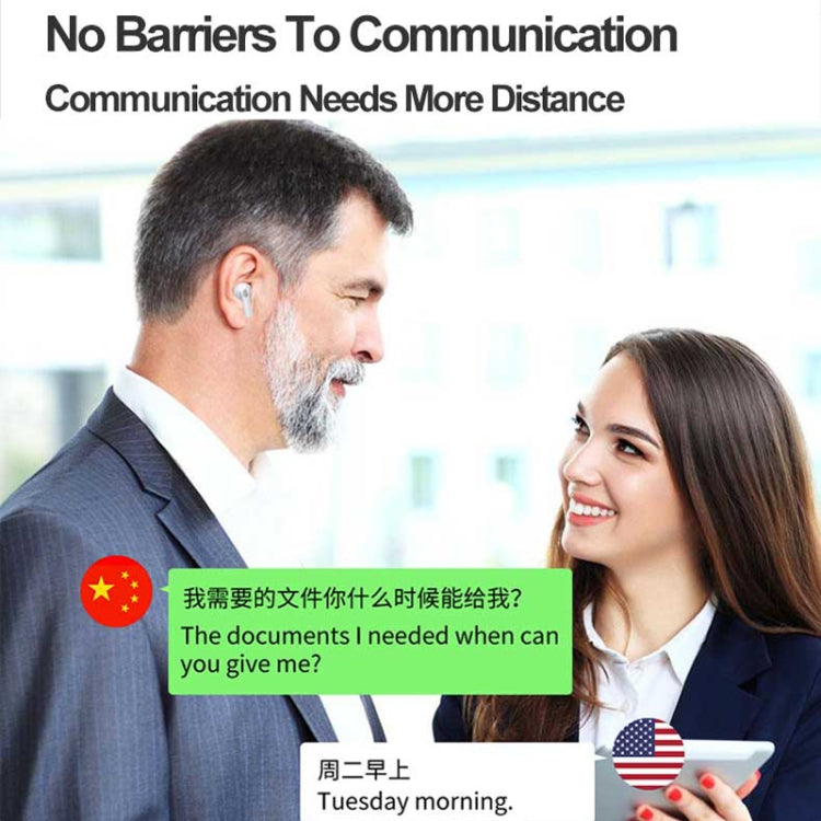 Hishell Y113 Smart Voice Translator Earphone Wireless Earbuds Real Time Instant Online 40 Languages Translate Earphone(Black) by Hishell