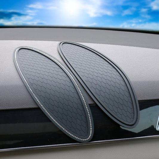 Car Center Console Ornaments Oval Anti-slip Mat, Style: With Diamond by buy2fix