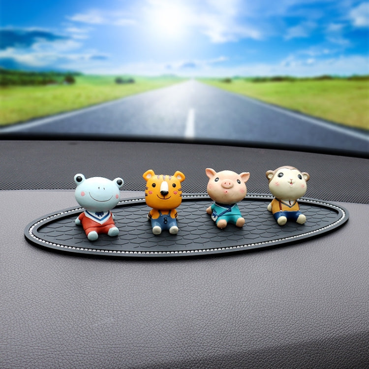 Car Center Console Ornaments Oval Anti-slip Mat, Style: Without Diamond by buy2fix