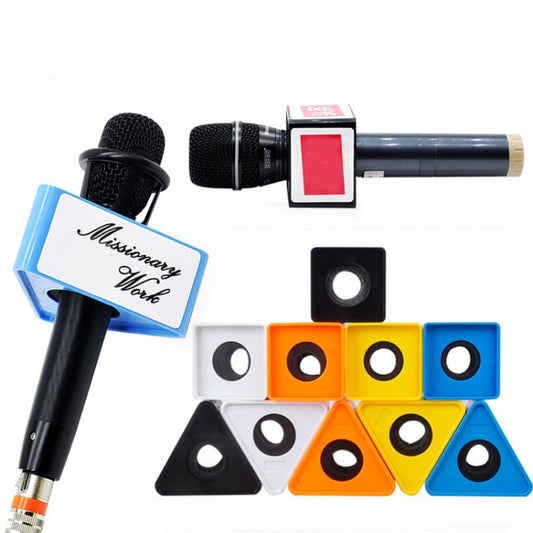 Interview Microphone Logo Flag Station, Spec: Triangular Blue by buy2fix