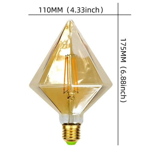 E27 Screw Port LED Vintage Light Shaped Decorative Illumination Bulb, Style: Diamond Gold(110V 4W 2700K) by buy2fix