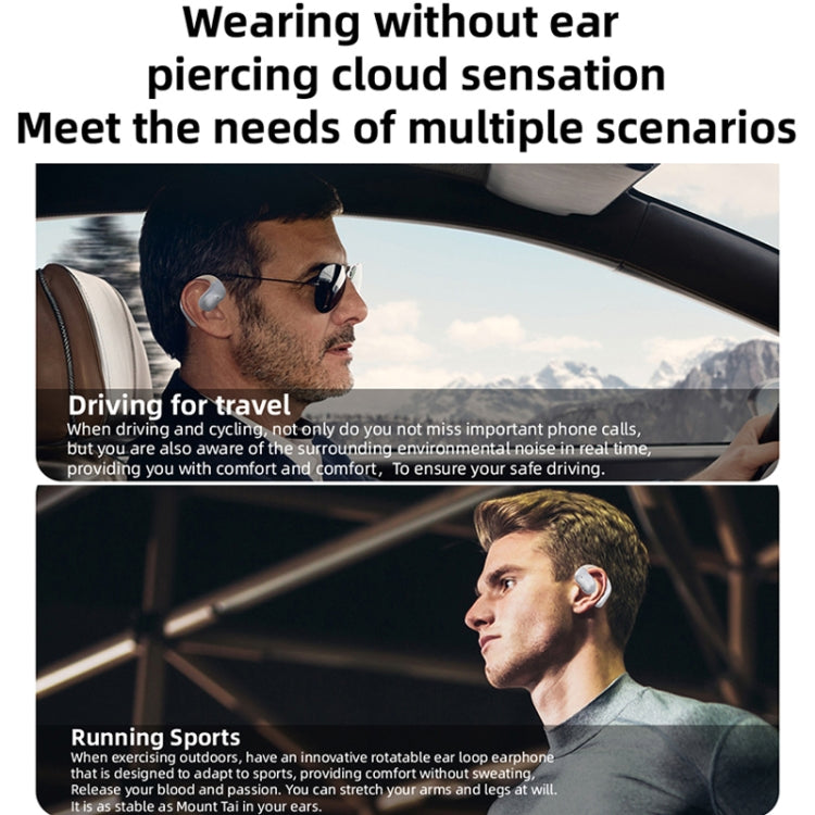 OWS Hanging Ear Bluetooth Earphones With Digital Display Charging Compartment(Black) by buy2fix