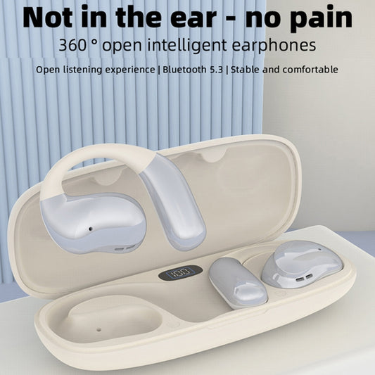 OWS Hanging Ear Bluetooth Earphones With Digital Display Charging Compartment(Skin Color) by buy2fix