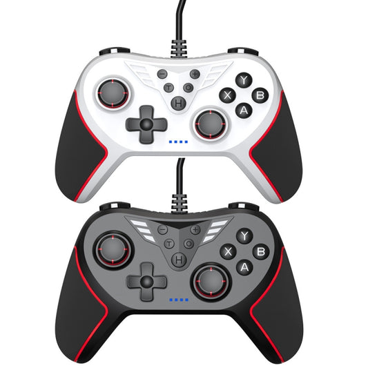 For Switch / PC USB Wired Gamepad With Vibration And Burst Function(White) by buy2fix