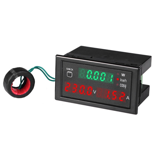 SINOTIMER SPM001 AC LED Digital Voltmeter Frequency Factors Meter Power Monitor, Specification: AC80-300V 100A by SINOTIMER