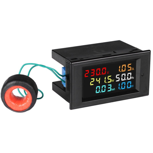 SINOTIMER SPM003 AC LED Digital Voltmeter Frequency Factors Meter Power Monitor, Specification: AC80-300V 100A by SINOTIMER