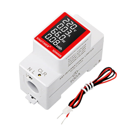 SINOTIMER SDM008 Rail Type AC Multifunctional Digital Voltage And Current Power Monitor by SINOTIMER