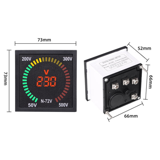 SINOTIMER N-72V AC Voltage Signal Indicator Square Turntable LED Digital Display Voltmeter by SINOTIMER