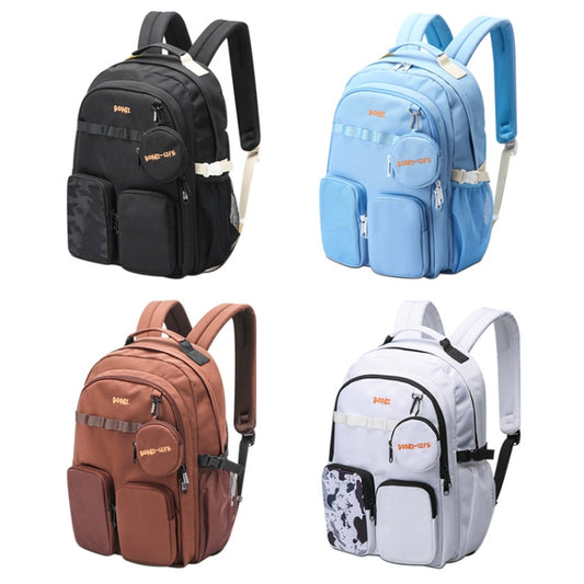 Bopai 68-01729 Large Capacity Canvas Lightweight and Breathable Student Schoolbag(Deep Blue 2) by Bopai