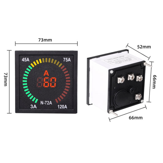 SINOTIMER N-72A AC Current Signal Indicator Square Turntable LED Digital Ammeter by SINOTIMER